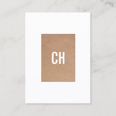 Carte De Visite Papier Kraft Cool moderne (imprimé) Monogramme bla (Devant)