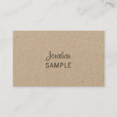 Carte De Visite Papier Kraft Élégant Script Moderne Unique tendanc (Devant)
