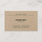 Carte De Visite Papier Kraft Élégant Simple Moderne Modèle Luxe (Dos)