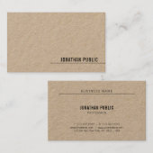 Carte De Visite Papier Kraft Élégant Simple Moderne Modèle Luxe (Devant / Derrière)