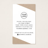 Carte de visite papier Kraft géométrique moderne b (Dos)