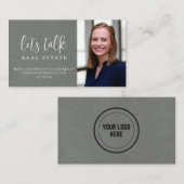 Carte De Visite Papier Kraft gris professionnel Immobilier (Devant / Derrière)