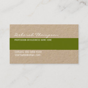 Carte De Visite papier kraft haut de gamme avec bande verte