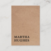 Carte De Visite Papier Kraft imprimé moderne blanc gras (Devant)