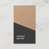 Carte De Visite Papier Kraft imprimé moderne noir géométrique (Devant)