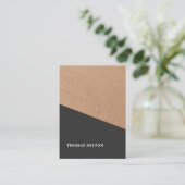 Carte De Visite Papier Kraft imprimé moderne noir géométrique (Debout devant)