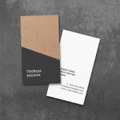 Carte De Visite Papier Kraft imprimé moderne noir géométrique