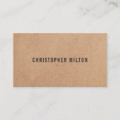 Carte De Visite Papier Kraft imprimé noir blanc élégant moderne (Devant)