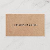 Carte De Visite Papier Kraft imprimé noir élégant moderne (Devant)