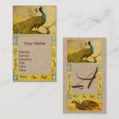 Carte De Visite PAPIER Kraft Jaune MONOGRAMME PAON AMOUR DE MARIAG (Devant / Derrière)