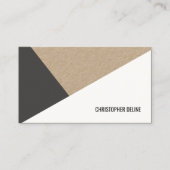 Carte De Visite Papier Kraft moderne gris blanc géométrique (Devant)