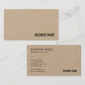 Carte De Visite Papier Kraft moderne Modèle professionnel chic (Devant / Derrière)
