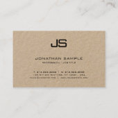 Carte De Visite Papier Kraft Moderne Monogramme professionnel Élég (Dos)