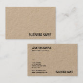 Carte De Visite Papier Kraft neuf Modèle texte stylé et démonté (Devant / Derrière)