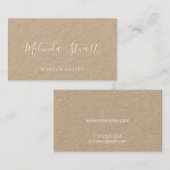 Carte De Visite Papier Kraft pour script moderne professionnel (Devant / Derrière)