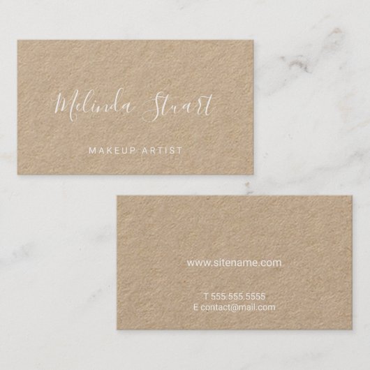 Carte De Visite Papier Kraft pour script moderne professionnel (Devant / Derrière)