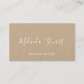 Carte De Visite Papier Kraft pour script moderne professionnel (Devant)