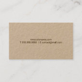 Carte De Visite Papier Kraft pour script moderne professionnel (Dos)