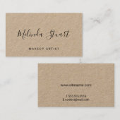 Carte De Visite Papier Kraft pour script moderne professionnel (Devant / Derrière)