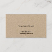 Carte De Visite Papier Kraft pour script moderne professionnel (Dos)