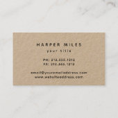 Carte De Visite Papier kraft rustique maisons silhouette immobilie (Dos)