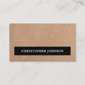 Carte De Visite Papier Kraft simple et élégant (Devant)