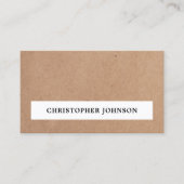 Carte De Visite Papier Kraft simple et élégant (Devant)