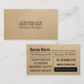 Carte De Visite Papier Kraft typographique (Devant / Derrière)