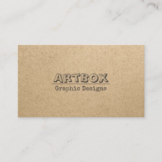 Carte De Visite Papier Kraft typographique (Devant)