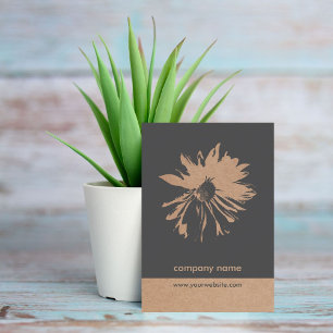 Carte De Visite Papier Kraft unique (imprimé) Flower Motif Floral