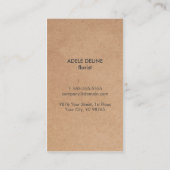 Carte De Visite Papier Kraft unique (imprimé) Flower Motif Floral (Dos)