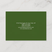 Carte De Visite Papier Lin Chubby Chic Forêt Moderne Couleur Vert (Dos)
