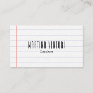Carte De Visite Papier Lint moderne Professionnel Blanc Noir clair