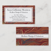 Carte De Visite Papier marbré Bourgogne d'antiquité élégante et or (Devant / Derrière)