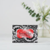 Carte De Visite Papier métallique de plateau rouge de dentelle de (Debout devant)