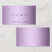 Carte De Visite Papier métallique violet de luxe personnalisé (Devant / Derrière)