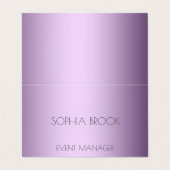 Carte De Visite Papier métallique violet de luxe personnalisé (Extérieur déplié)