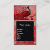 Carte De Visite PAPIER MONOGRAMME PERROQUET AMOUR MARIAGE Rouge No (Devant)