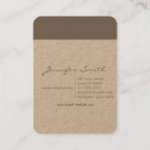 Carte De Visite Papier naturel rustique fabriqué à la main Climati (Dos)