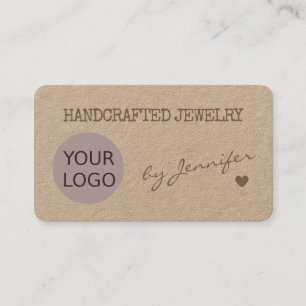 Carte De Visite Papier naturel rustique fabriqué à la main Nom art
