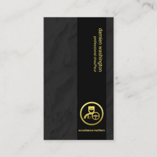 Carte De Visite Papier noir Crease Texture Colonne noire Chauffeur