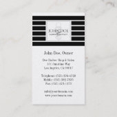 Carte De Visite Papier noir de platine de rayures de (Dos)