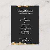 Carte De Visite Papier noir et or Abstrait Boucles d'oreilles (Dos)