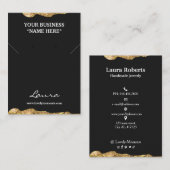 Carte De Visite Papier noir et or Abstrait Boucles d'oreilles (Devant / Derrière)