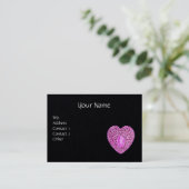 CARTE DE VISITE PAPIER NOIR MONOGRAMME COEUR DENTELÉ CUPIDON (Debout devant)