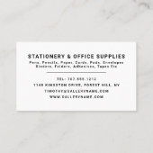 Carte De Visite Papier, Papier à lettres et fournitures de bureau, (Dos)