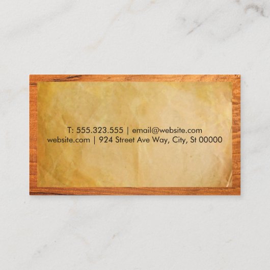 Carte de visite papier parchemin (Dos)