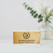 Carte De Visite Papier parchemin | Logo public du notaire (Debout devant)