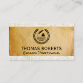 Carte De Visite Papier parchemin | Logo public du notaire (Devant)