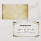 Carte De Visite Papier parcheminé de l'arrière - plan | (Devant / Derrière)